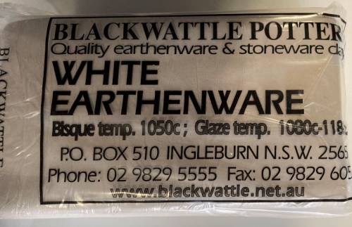 Blackwattle White Earthenware Clay 10kg Bag