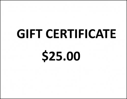 GIFT CERTIFICATE to the value of $25.00